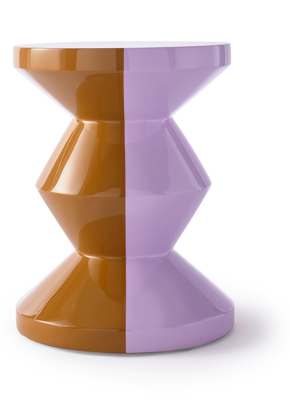 POLSPOTTEN Zig Zag kruk 46 cm - voorkant 2 lila