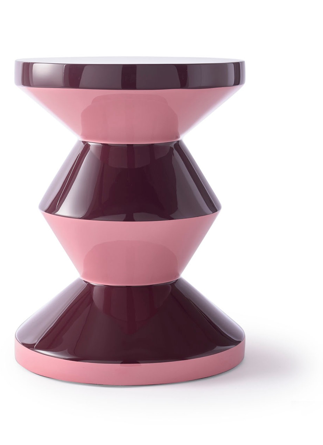 POLSPOTTEN Zig Zag kruk 46 cm - voorkant 2 roze