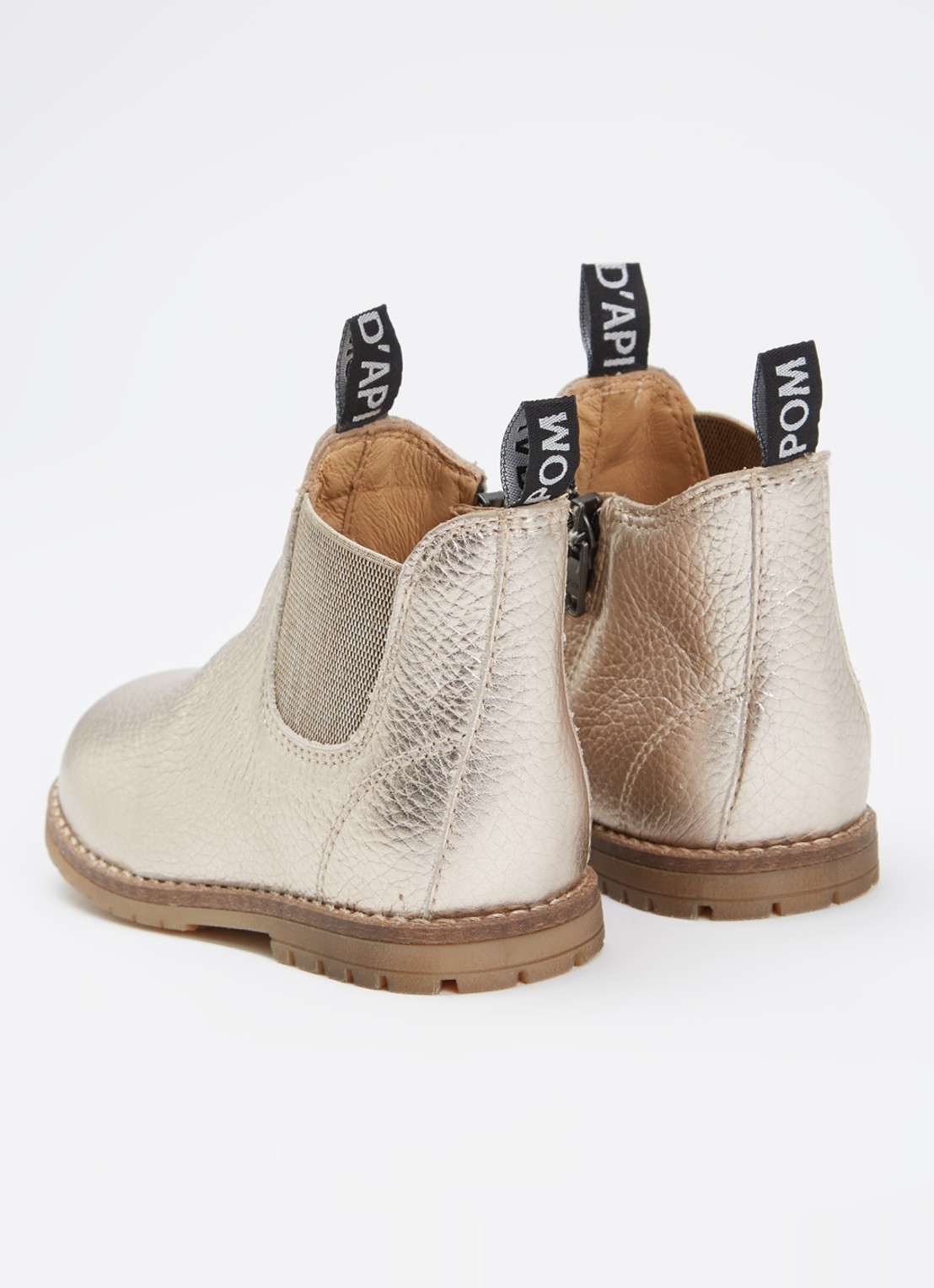 Pom d'Api Bob Jod chelsea boot van leer - achterkant 4 zilver