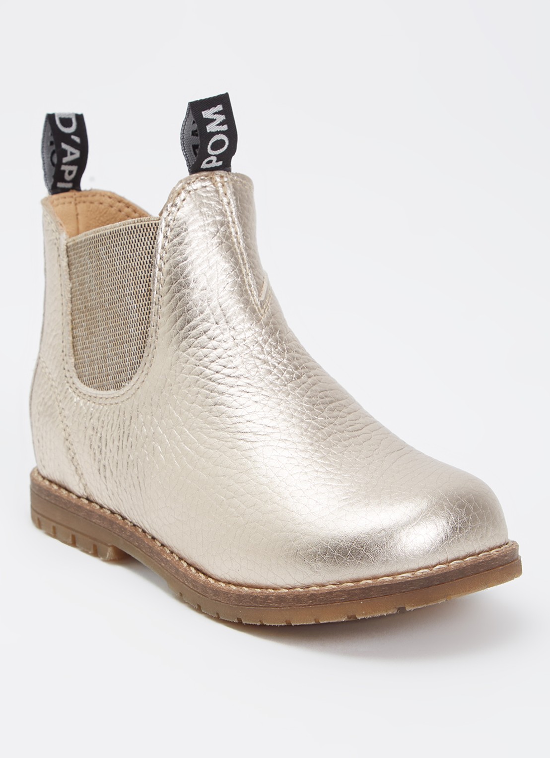 Pom d'Api Bob Jod chelsea boot van leer - voorkant zilver