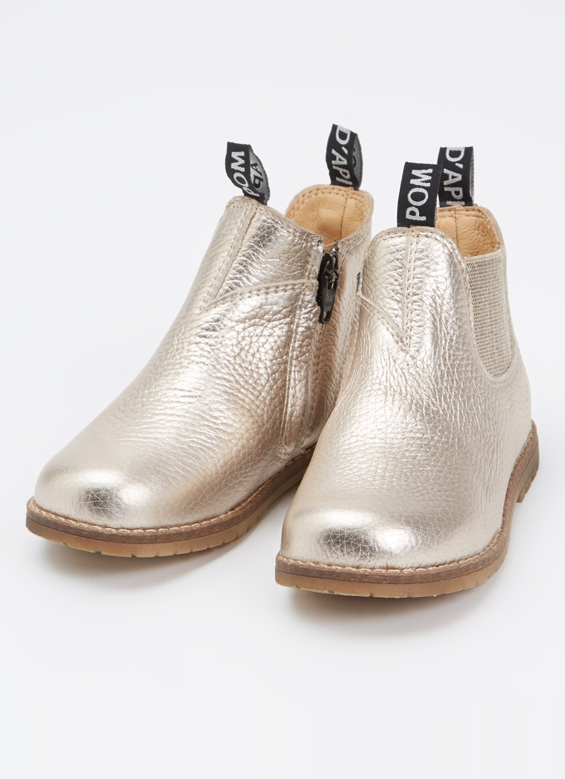 Pom d'Api Bob Jod chelsea boot van leer - voorkant 2 zilver