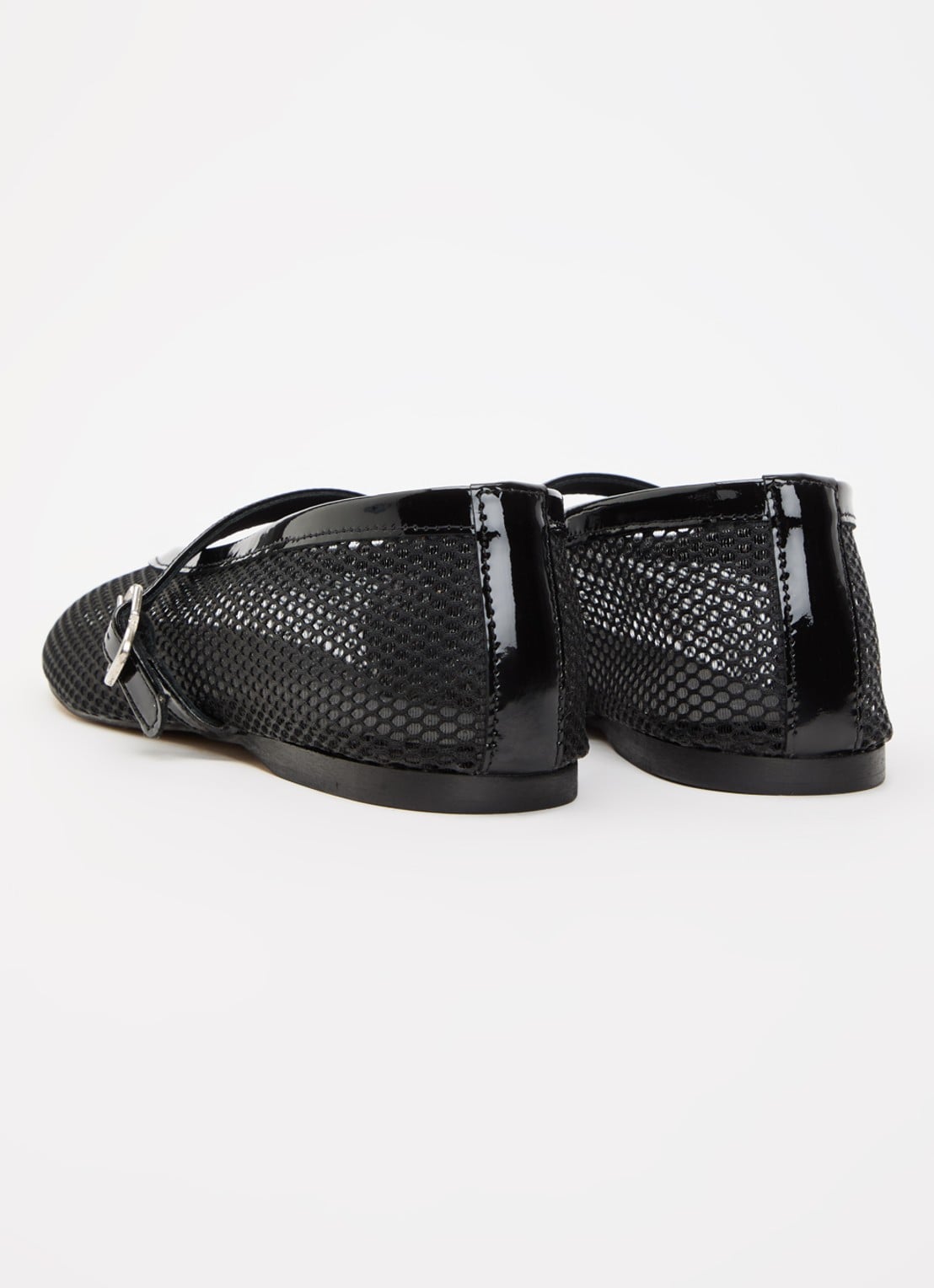 Posa Ballerina met leren details - achterkant zwart