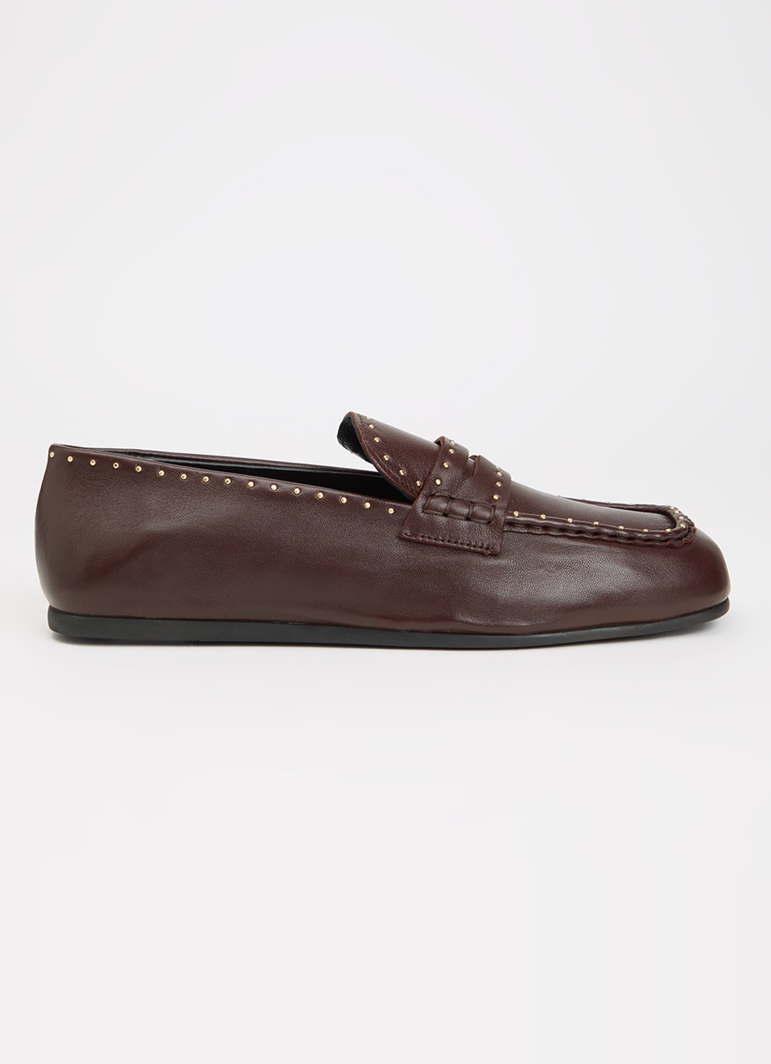 Posa Bardot loafer van leer met studs - voorkant 5 bordeauxrood