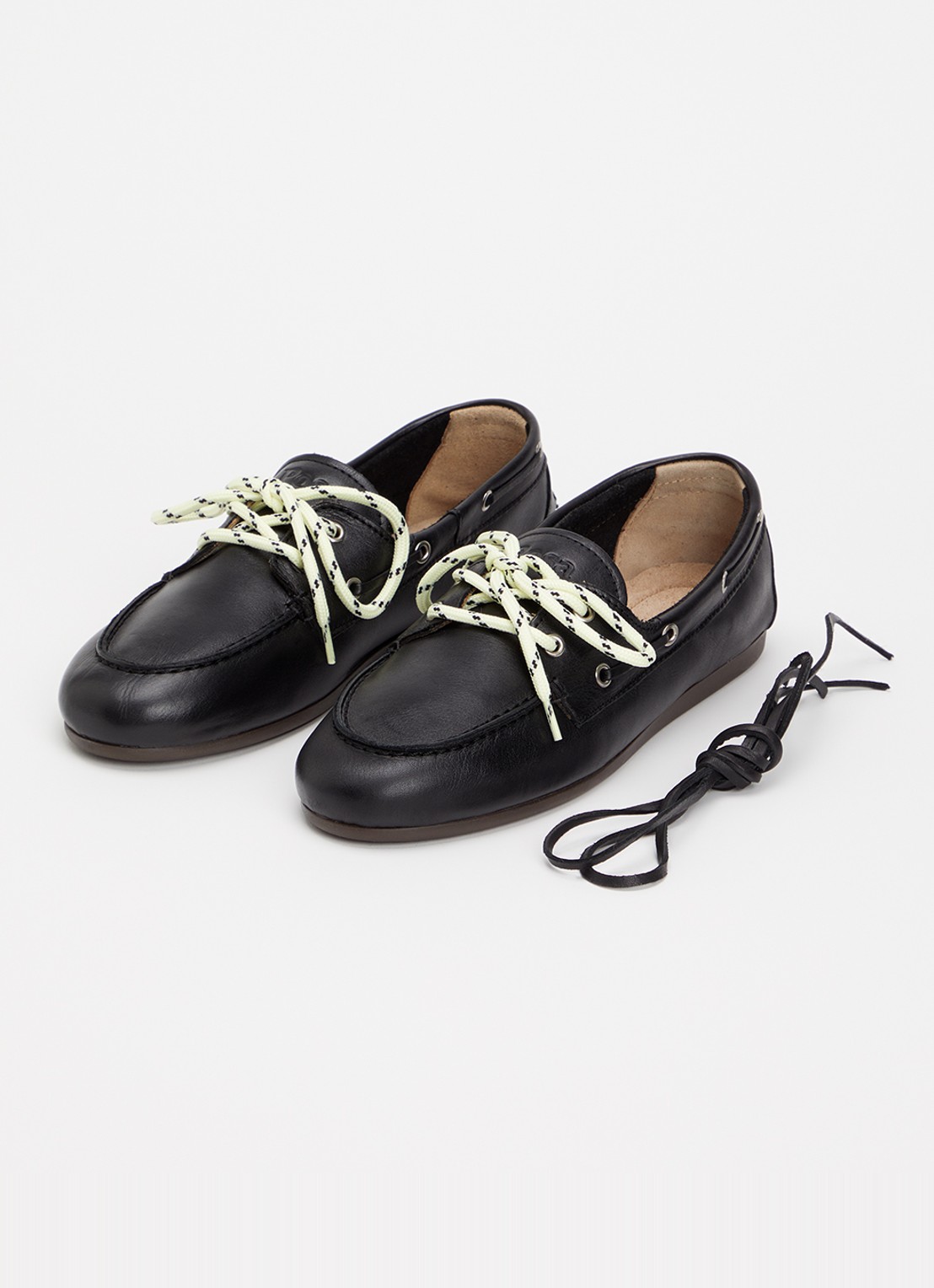 Posa Boat loafer van leer - detail 2 zwart