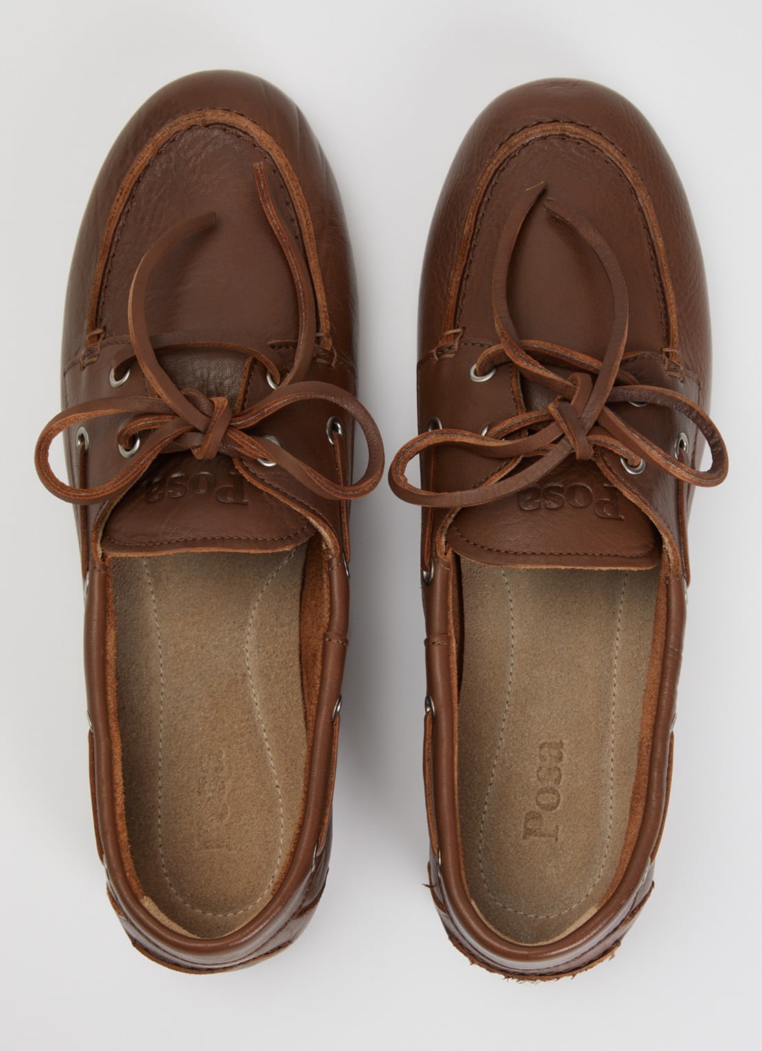 Posa Boat loafer van leer - detail 3 hazelnootbruin