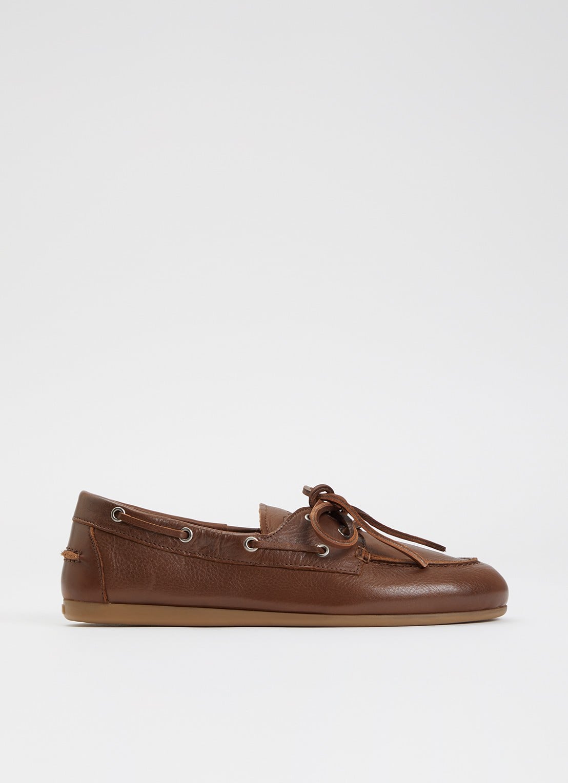 Posa Boat loafer van leer - voorkant 5 hazelnootbruin