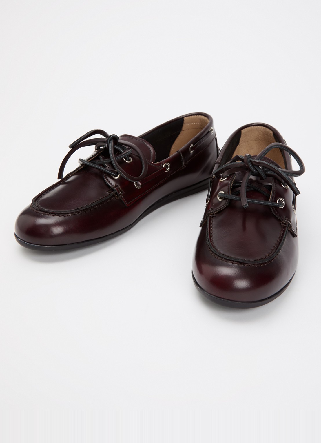 Posa Boat loafer van leer - detail 3 kastanjebruin