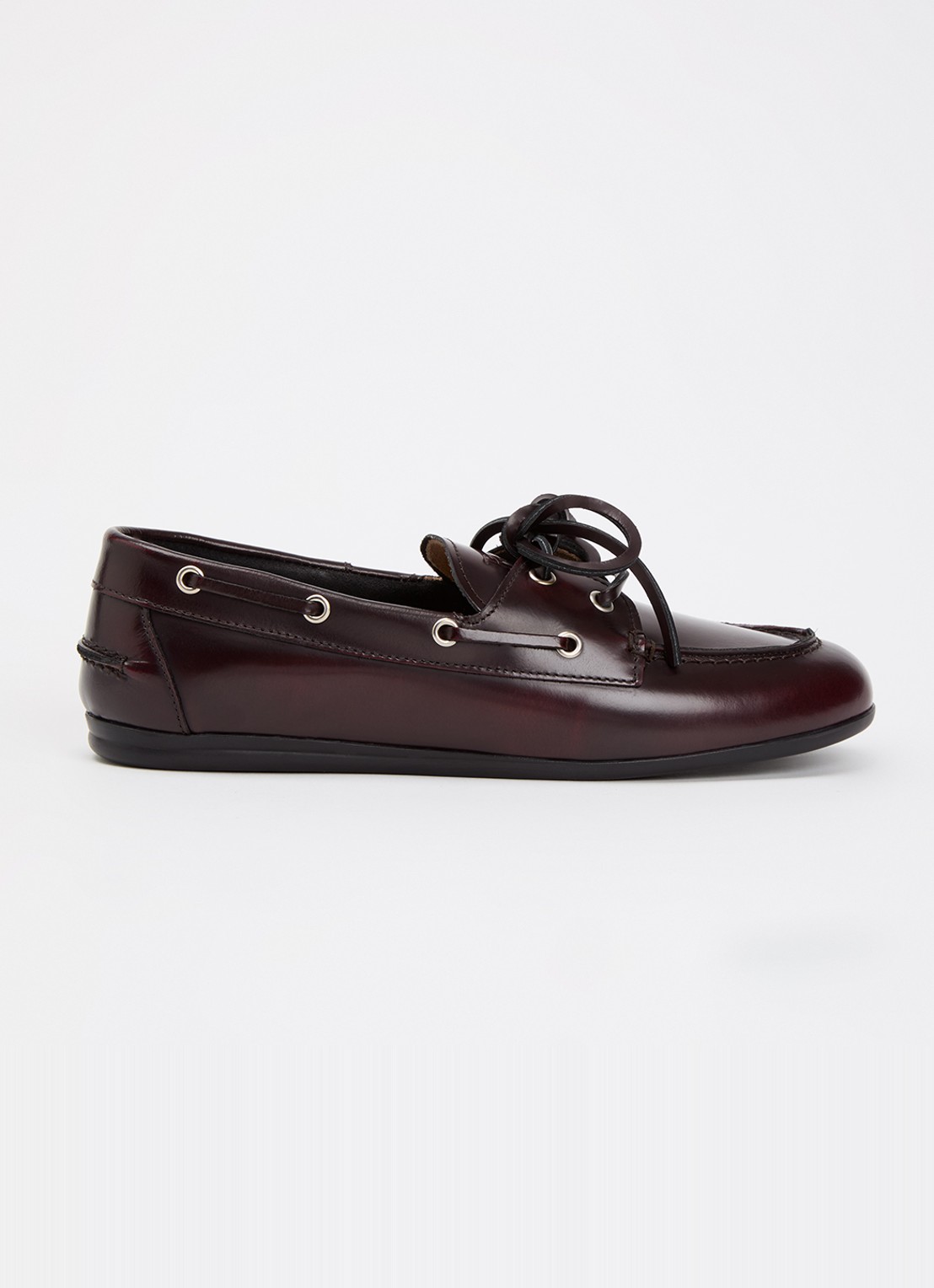 Posa Boat loafer van leer - voorkant kastanjebruin