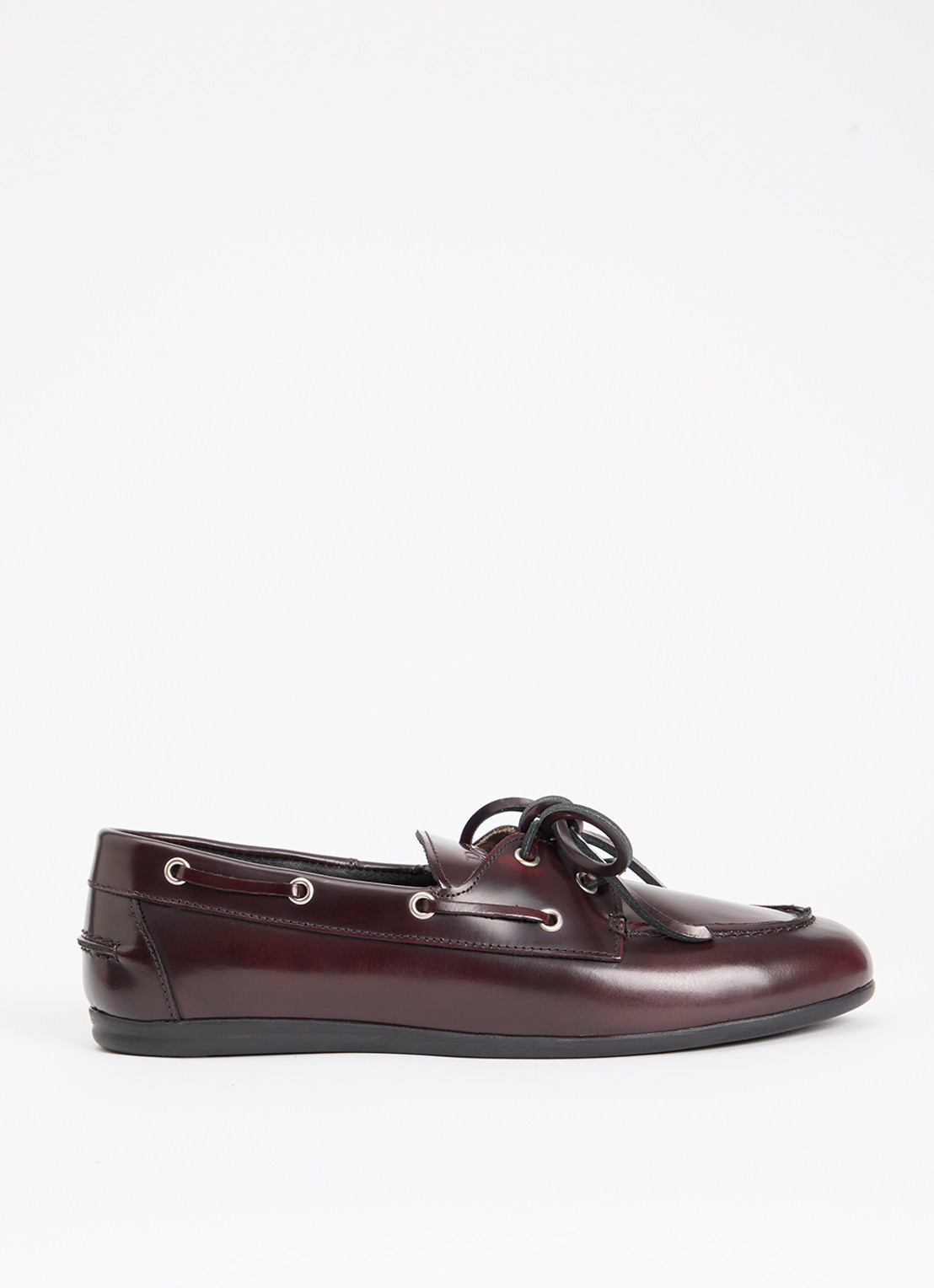 Posa Boat loafer van leer - voorkant 9 kastanjebruin
