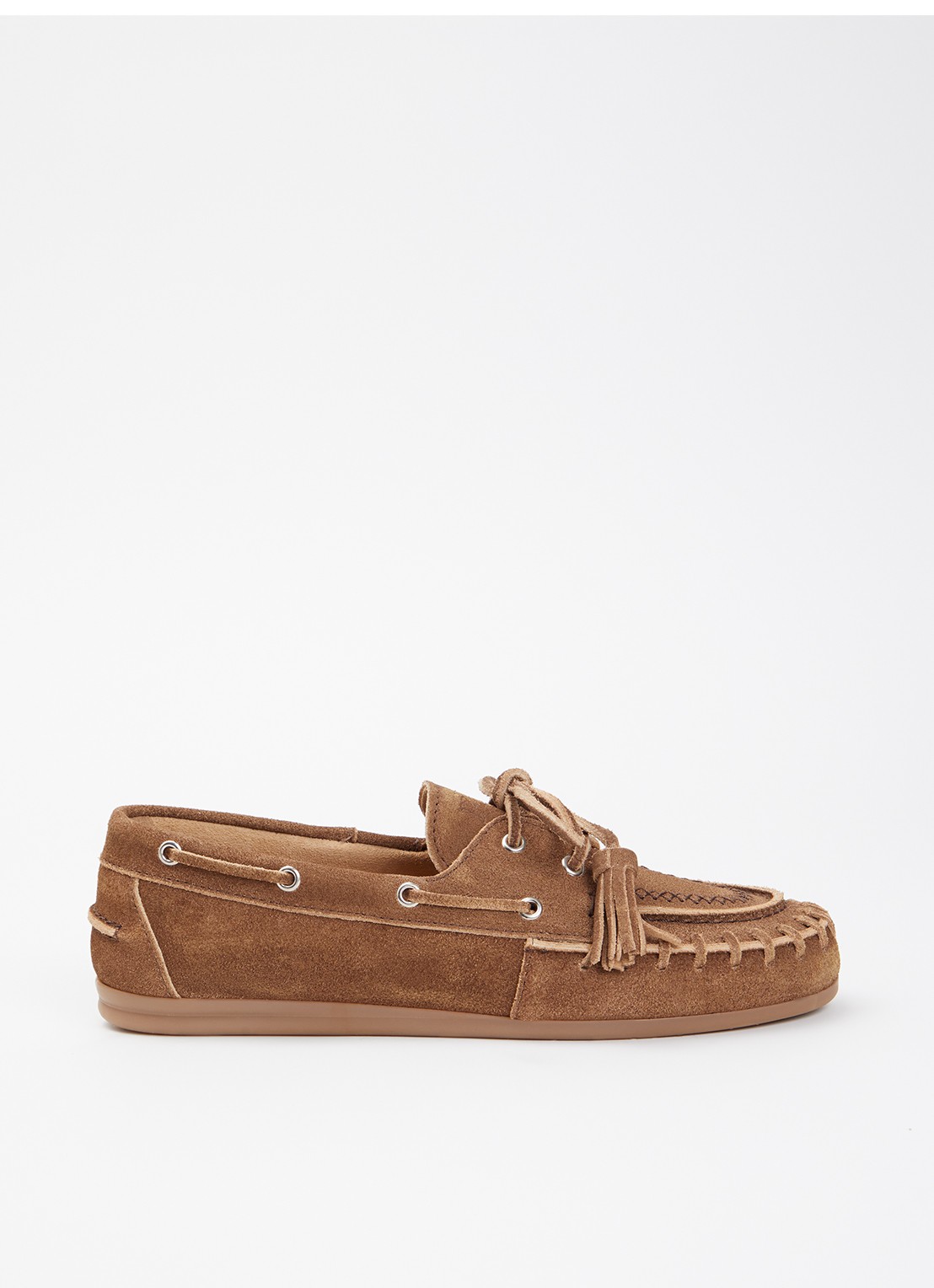 Posa Boat mocassin van suéde  - voorkant donkerbruin