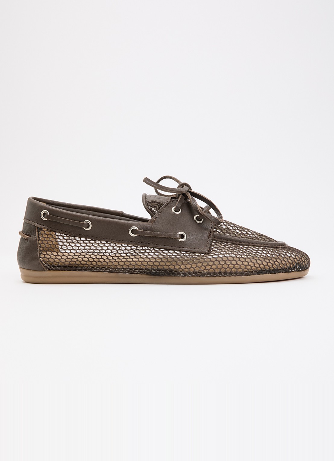 Posa Bootschoen met leren details - voorkant 5 donkerbruin