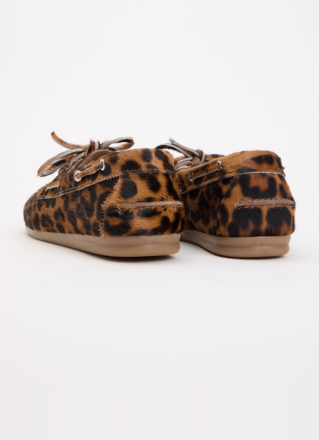 Posa Bootschoen met panterprint - achterkant 4 camel