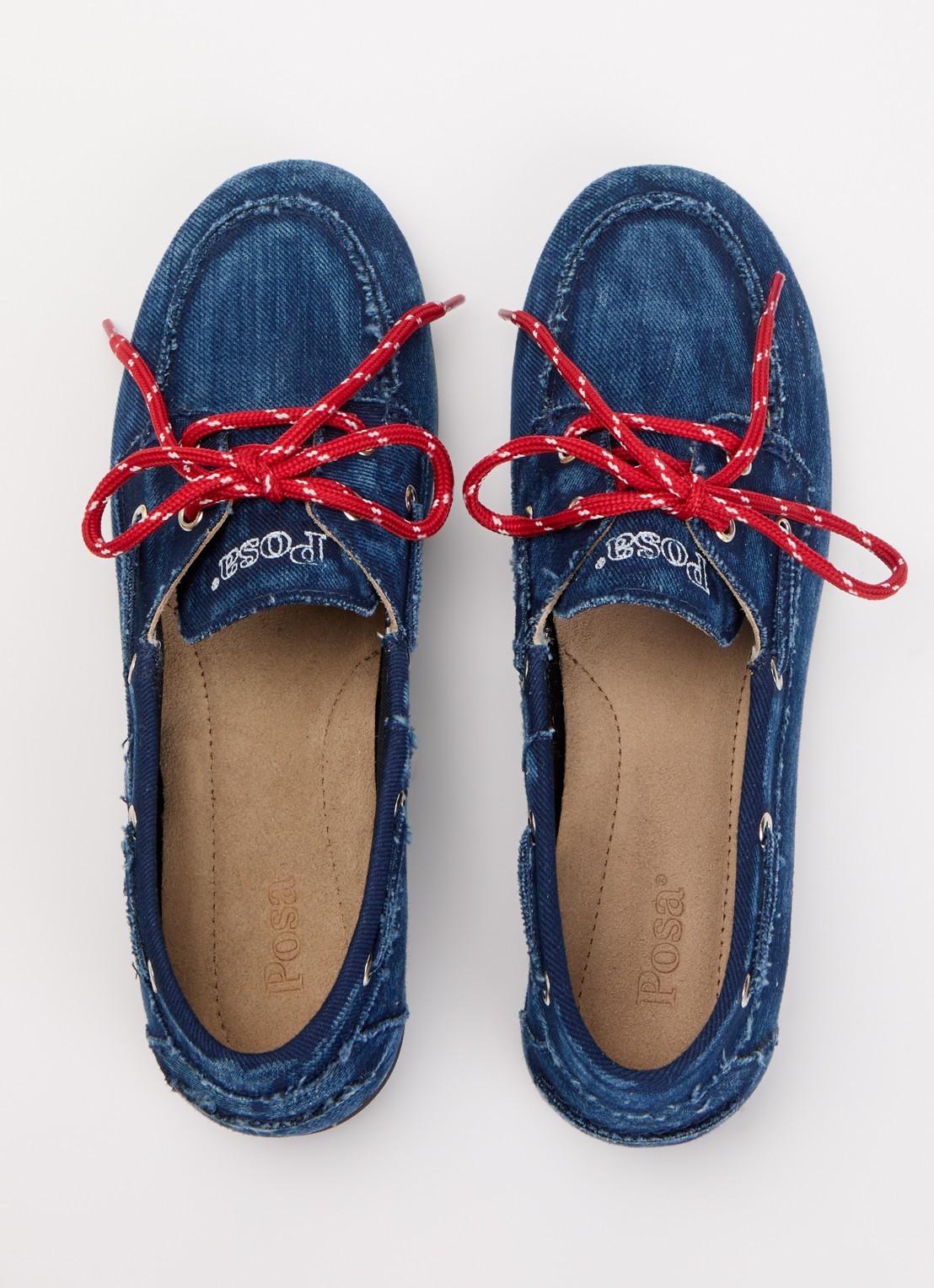 Posa Bootschoen van denim - detail 3 indigo