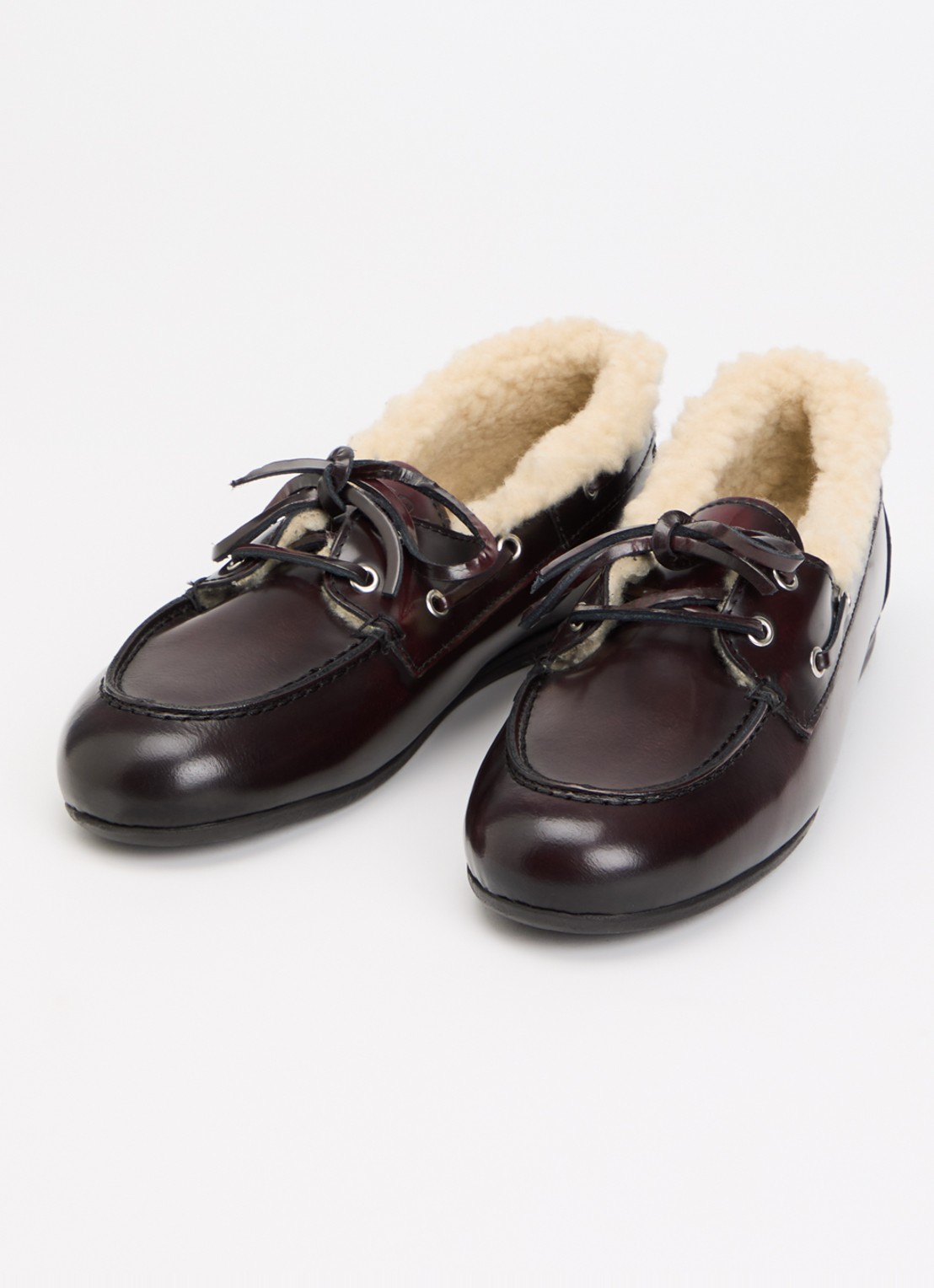 Posa Bootschoen van leer - detail 3 bordeauxrood