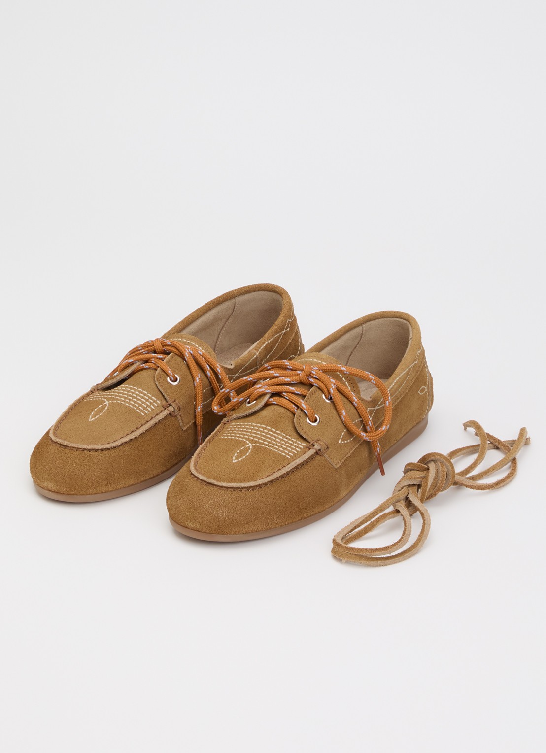 Posa Bootschoen van suède - detail beige