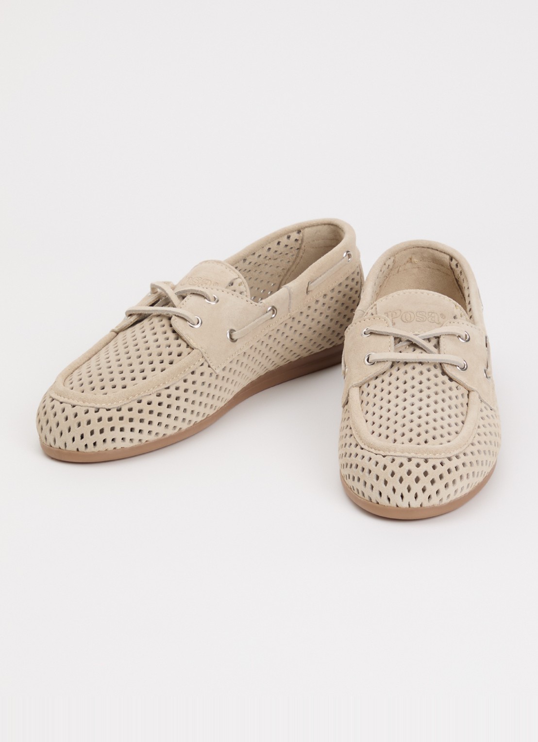 Posa Bootschoen van suède - detail 3 beige