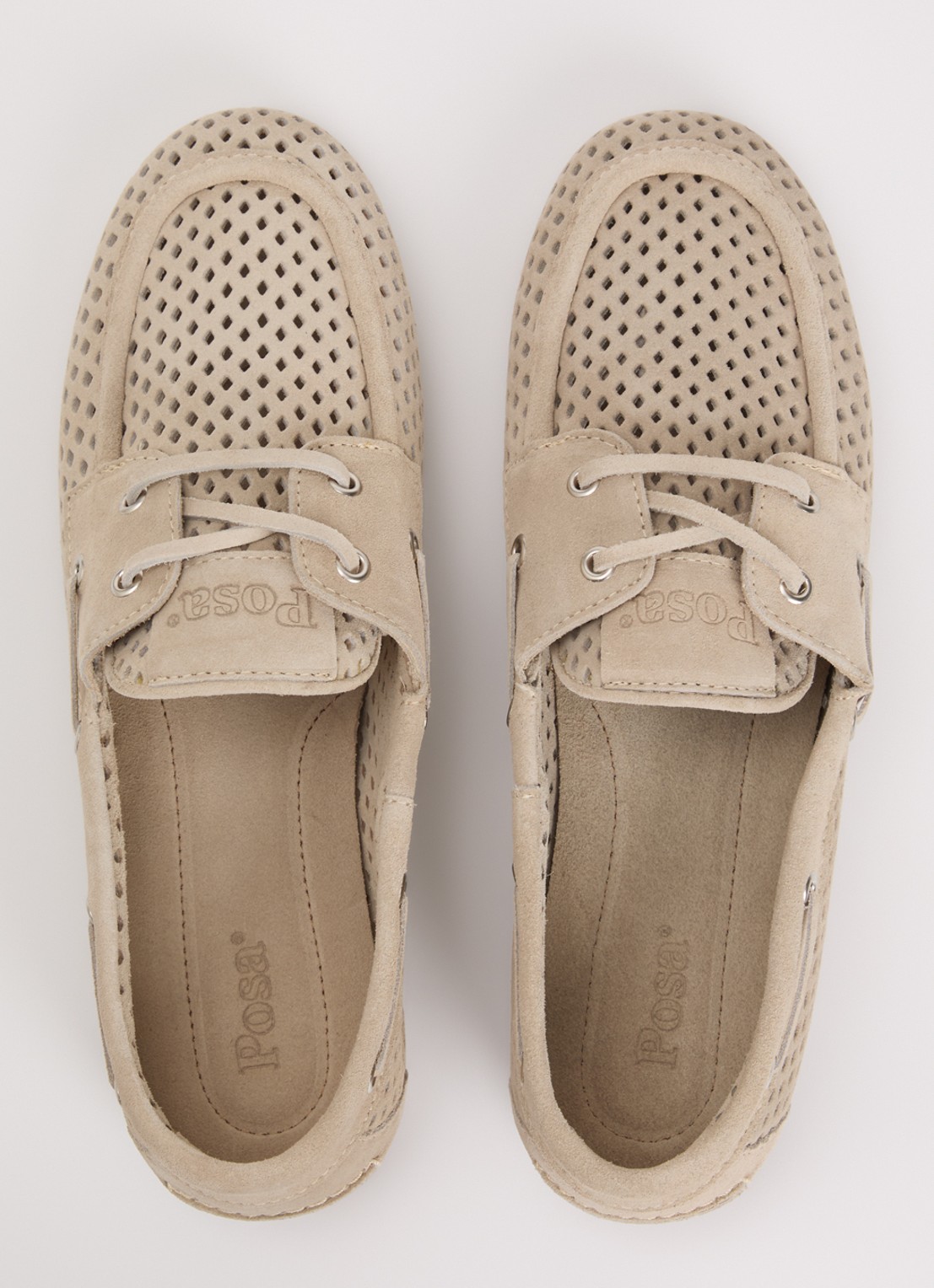 Posa Bootschoen van suède - detail 4 beige