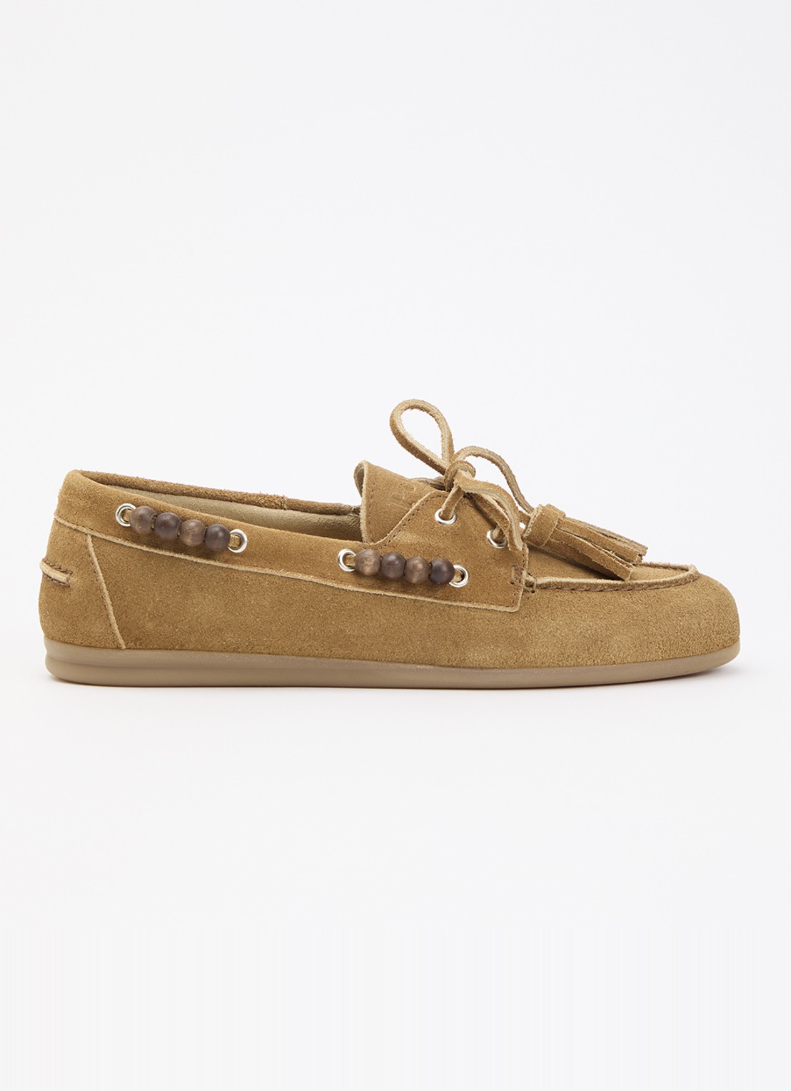 Posa Bootschoen van suède - voorkant 5 camel