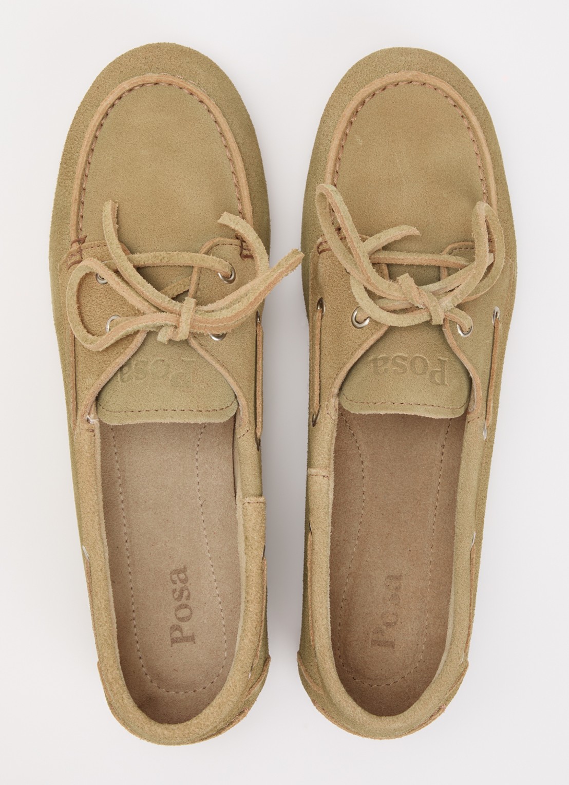Posa Bootschoen van suède - detail 2 beige