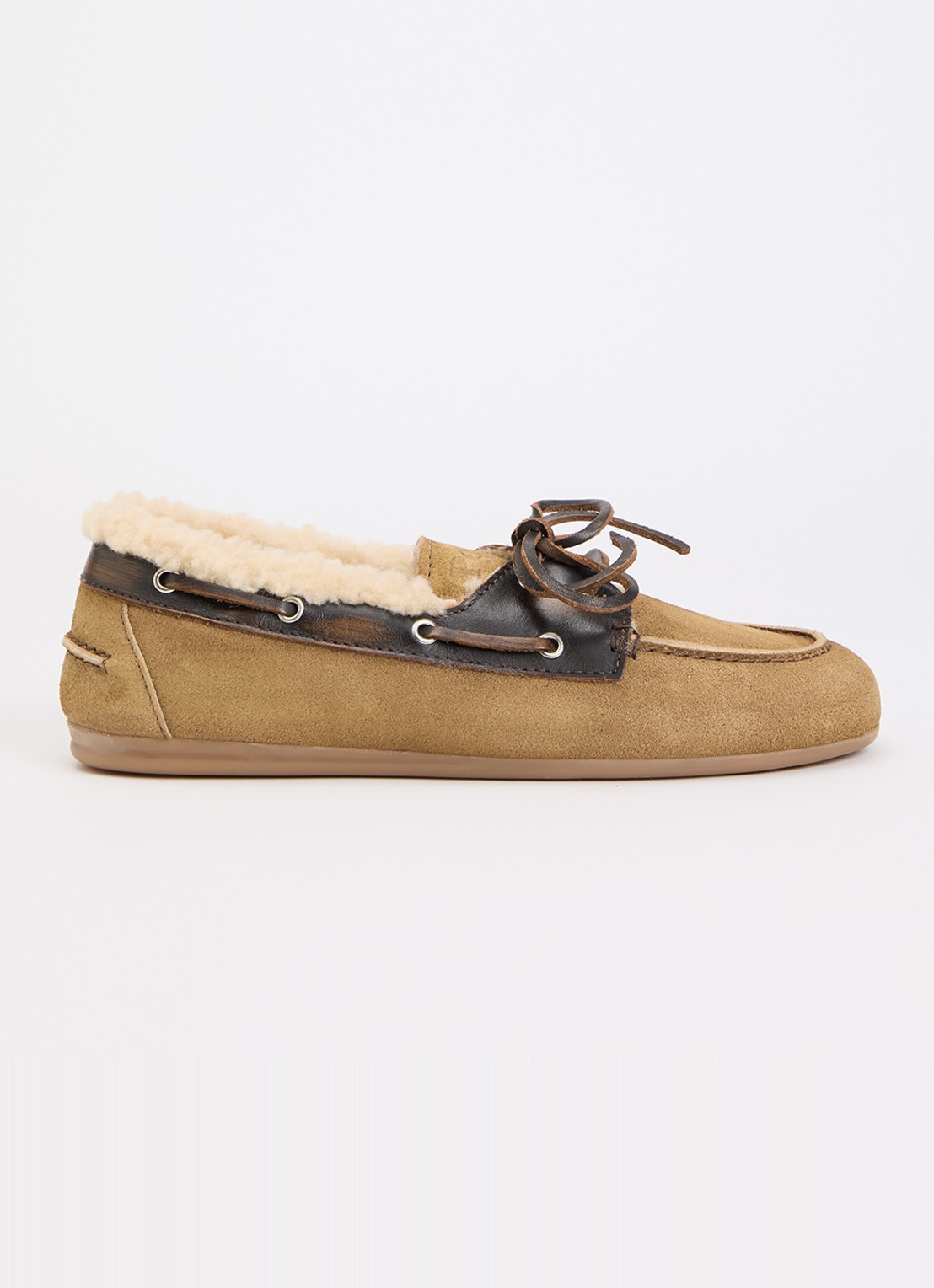 Posa Bootschoen van suède - voorkant beige