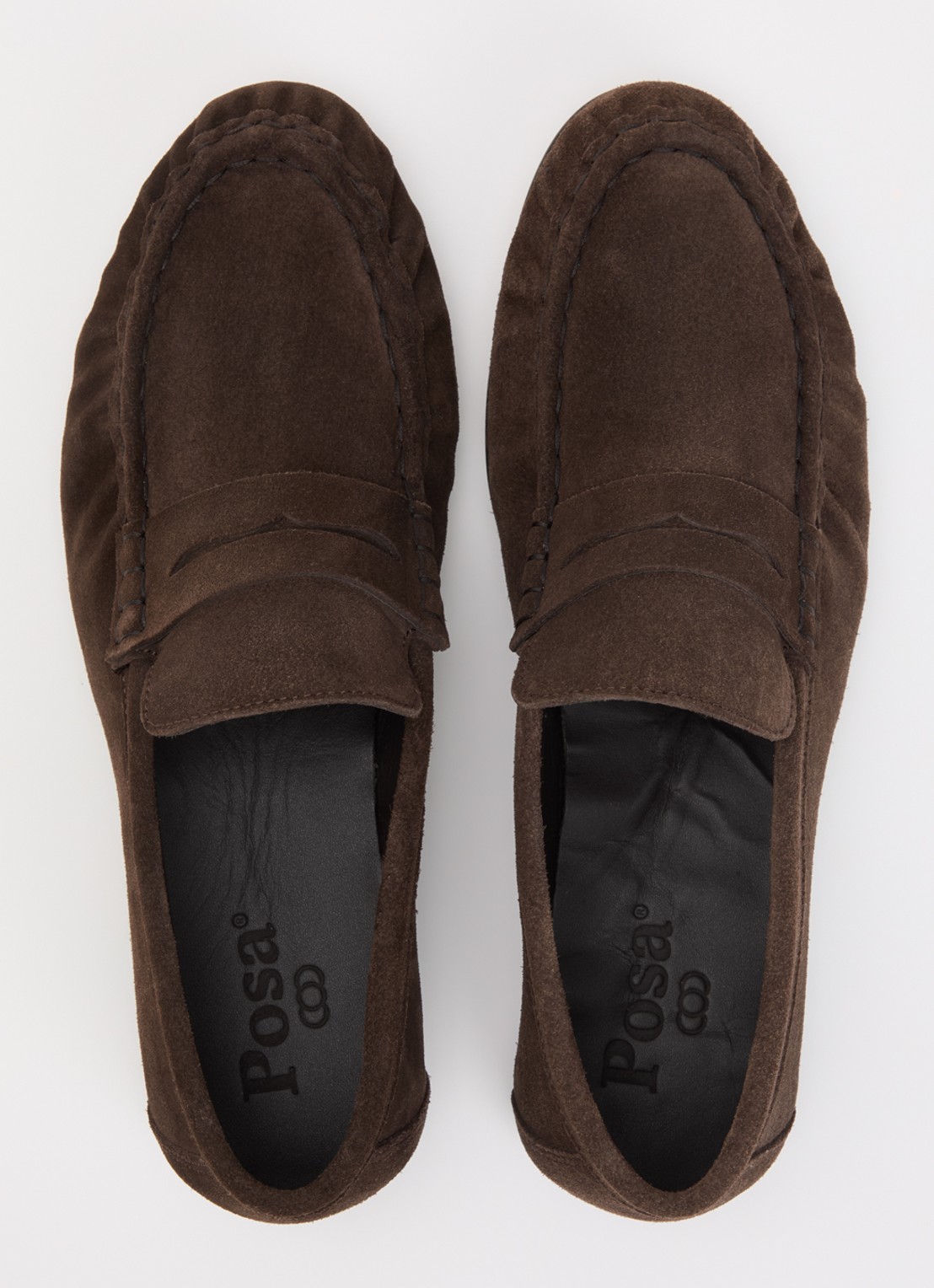 Posa Loafer van suède - detail 4 donkerbruin