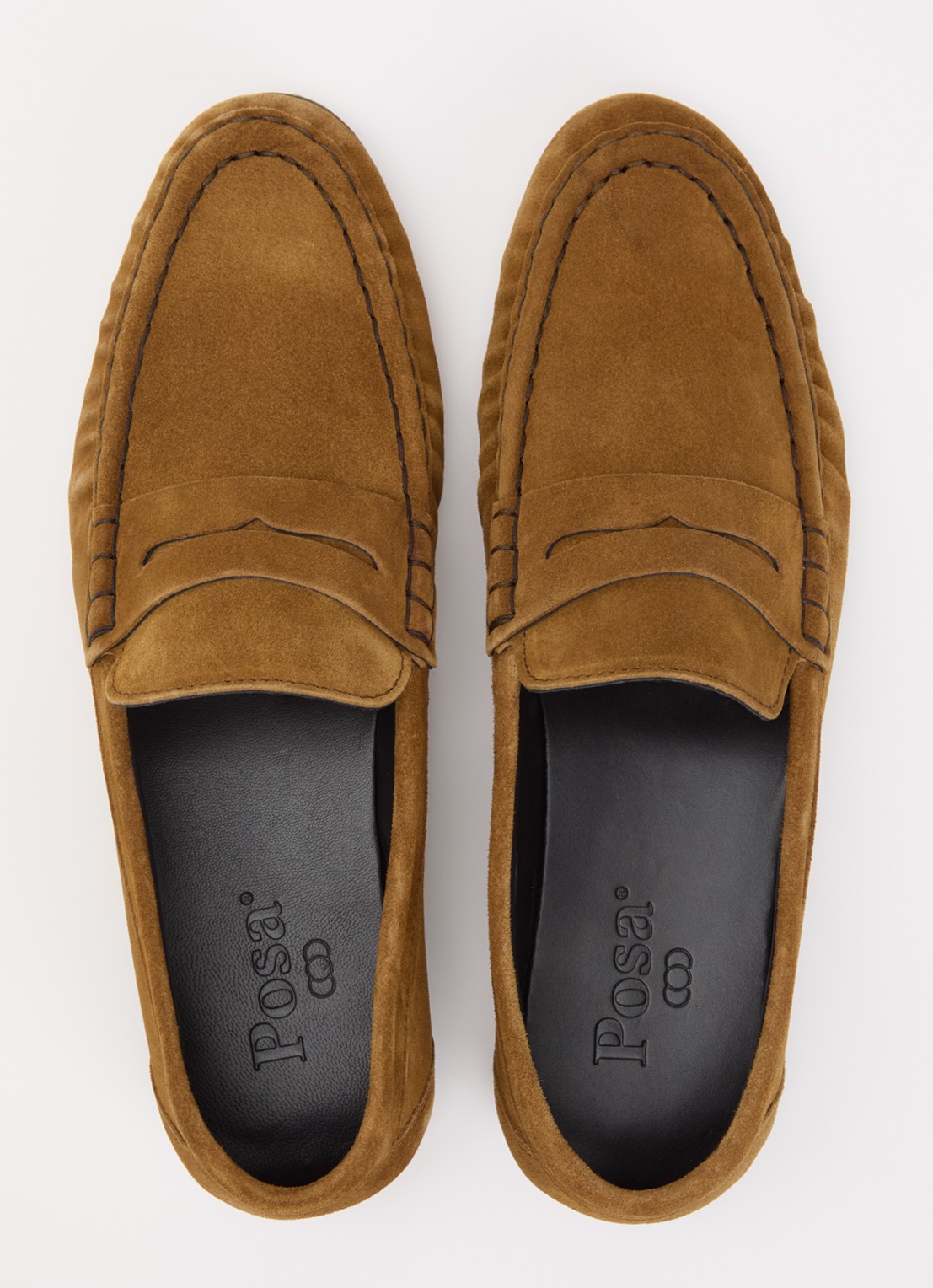 Posa Loafer van suède - detail 4 cognac