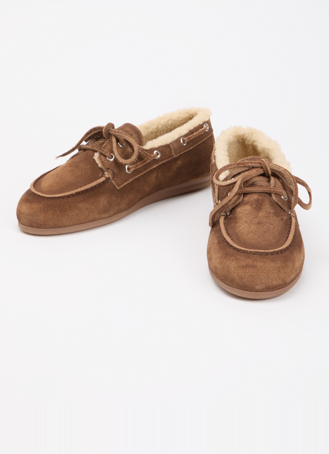 Posa Mocassin van suède met details van imitatiebont - detail 3 bruin