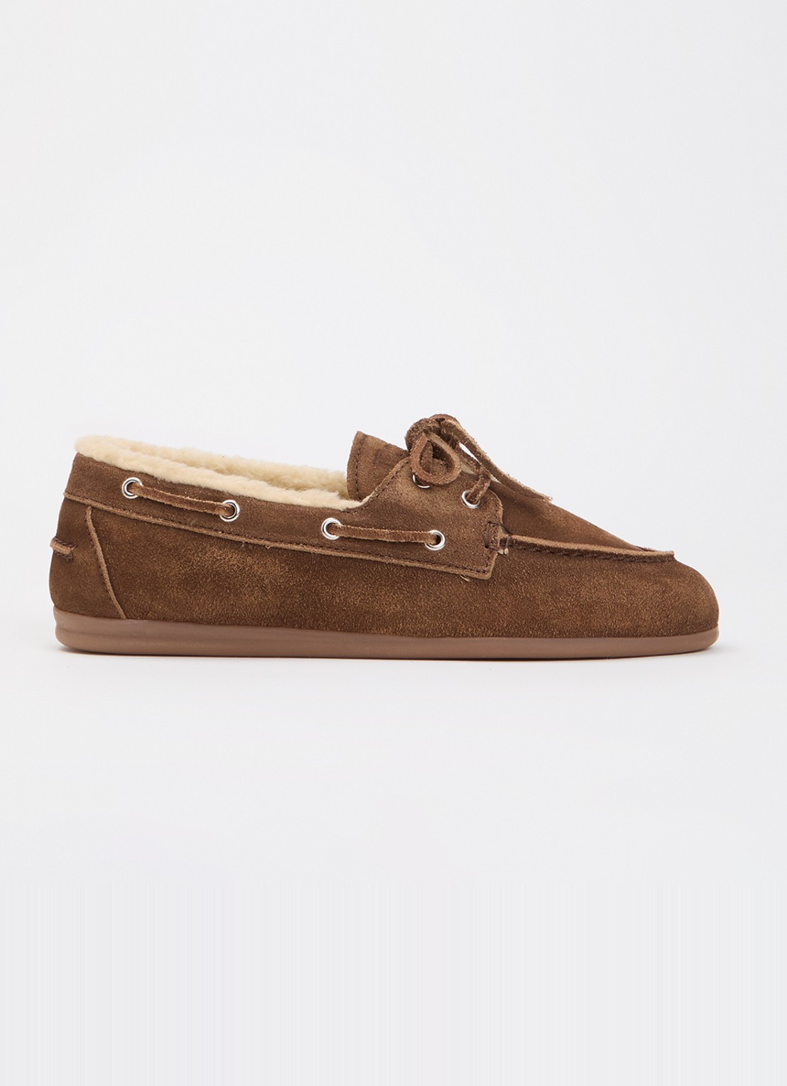 Posa Mocassin van suède met details van imitatiebont - voorkant 2 bruin