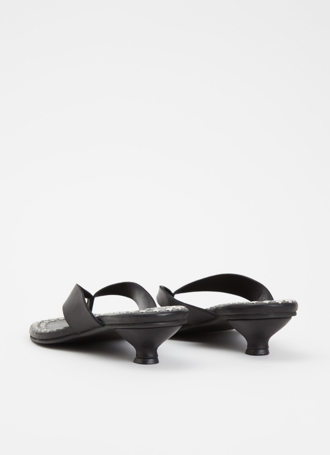 Posa Mosaic sandalette van leer met studs - achterkant 2 zwart