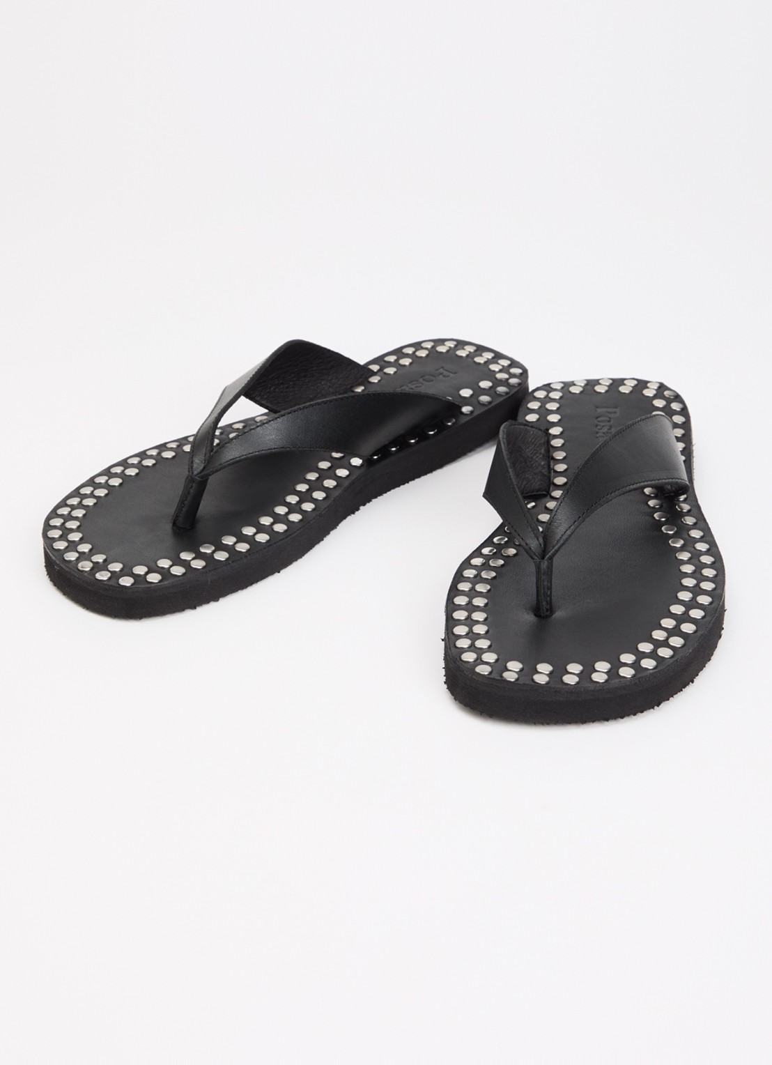 Posa Mosaic slipper van leer - detail 3 zwart