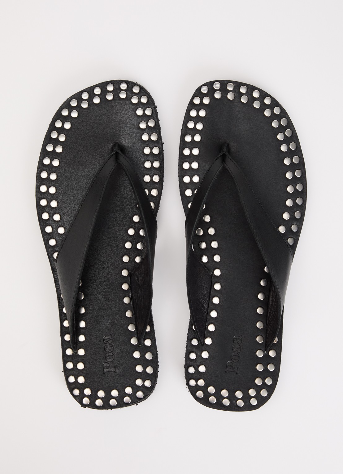 Posa Mosaic slipper van leer - detail 4 zwart