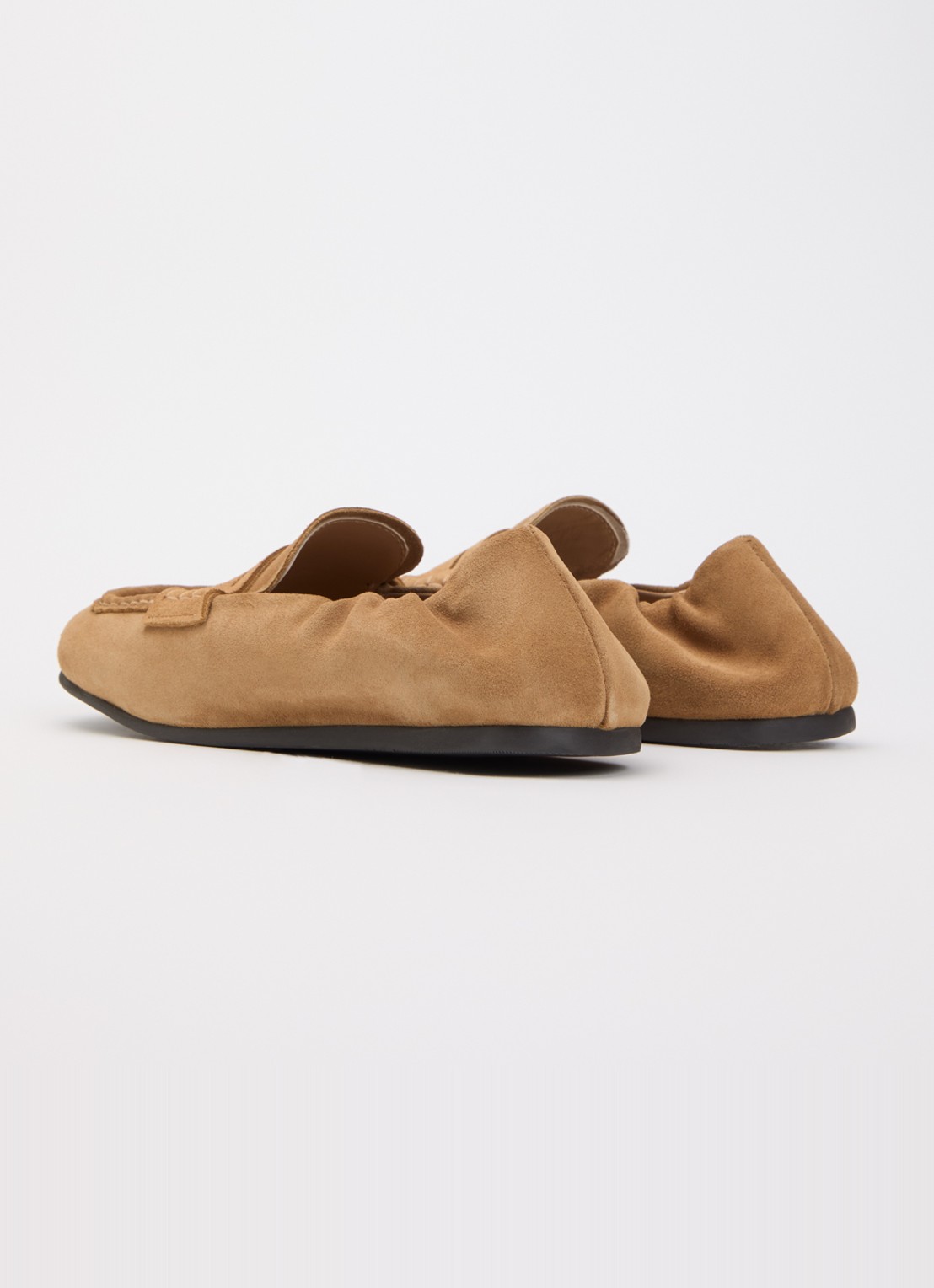 Posa Penny loafer van suède - achterkant camel