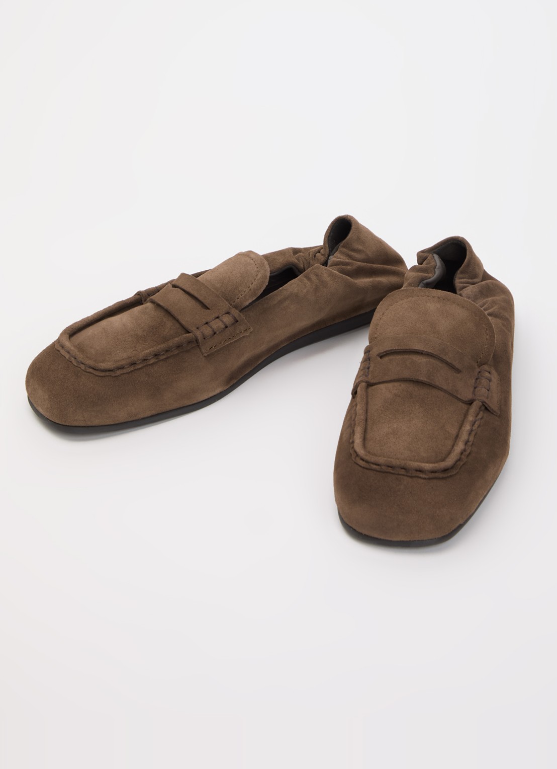 Posa Penny loafer van suède - detail 2 bruin