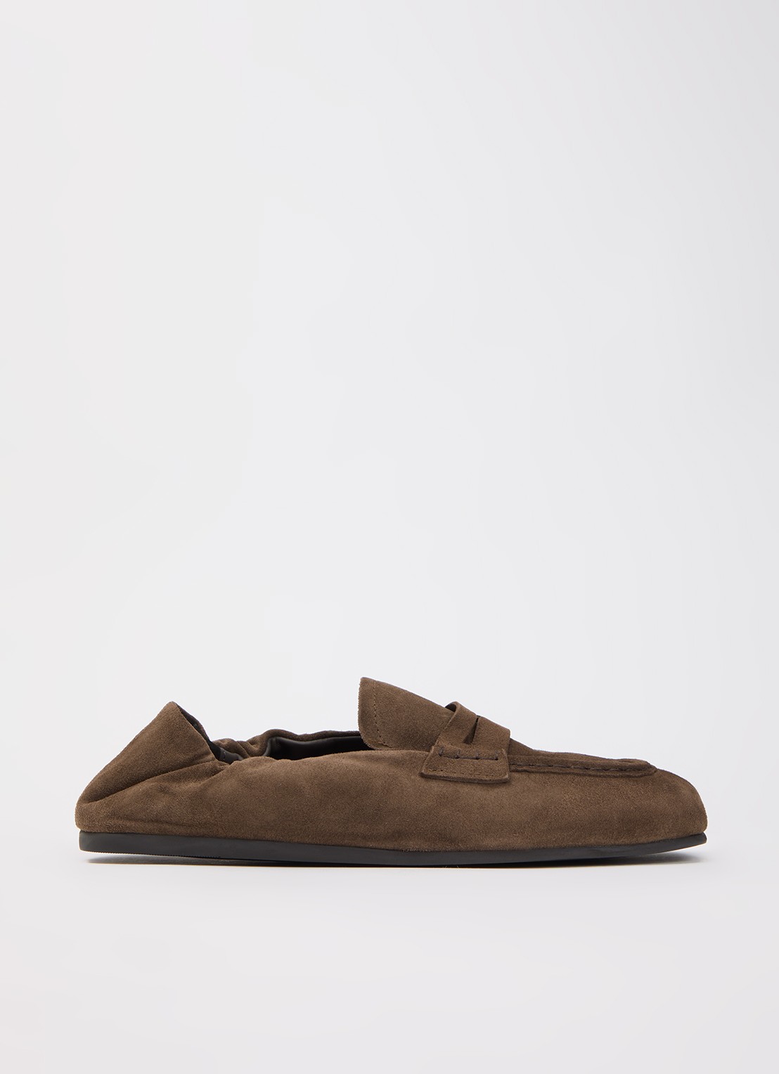Posa Penny loafer van suède - voorkant bruin