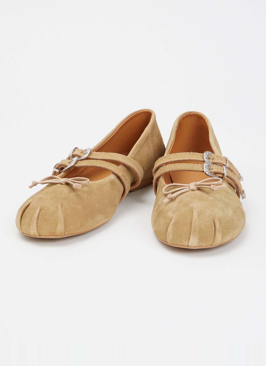 Posa Vita ballerina van suède - detail khaki
