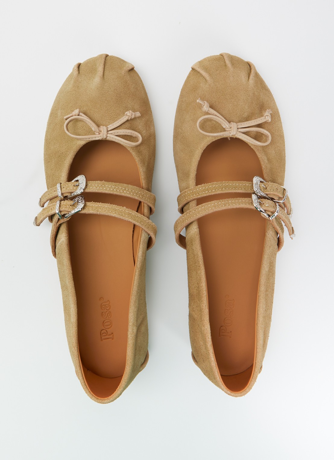 Posa Vita ballerina van suède - detail 2 khaki