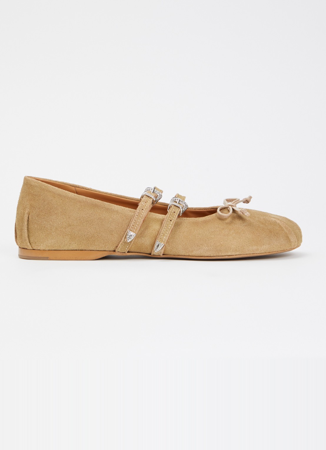 Posa Vita ballerina van suède - voorkant 4 khaki
