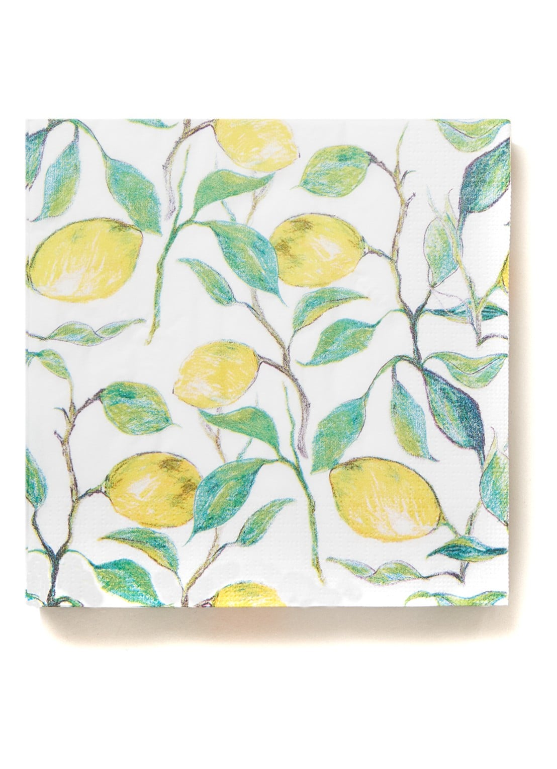 ppd Beautiful Lemons servetten 33 x 33 cm - voorkant gebroken wit