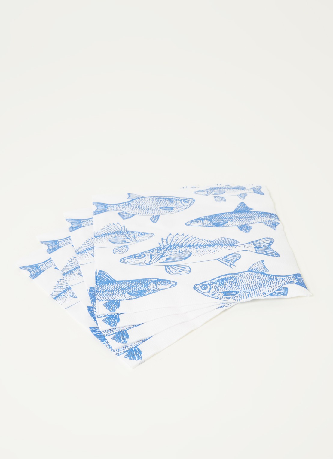 ppd Graphic Fishes Marine servetten 33 x 33 cm - detail 3 blauw