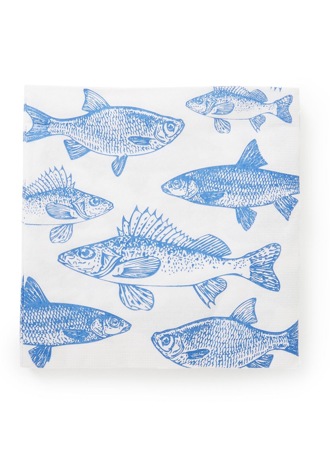 ppd Graphic Fishes Marine servetten 33 x 33 cm - voorkant blauw