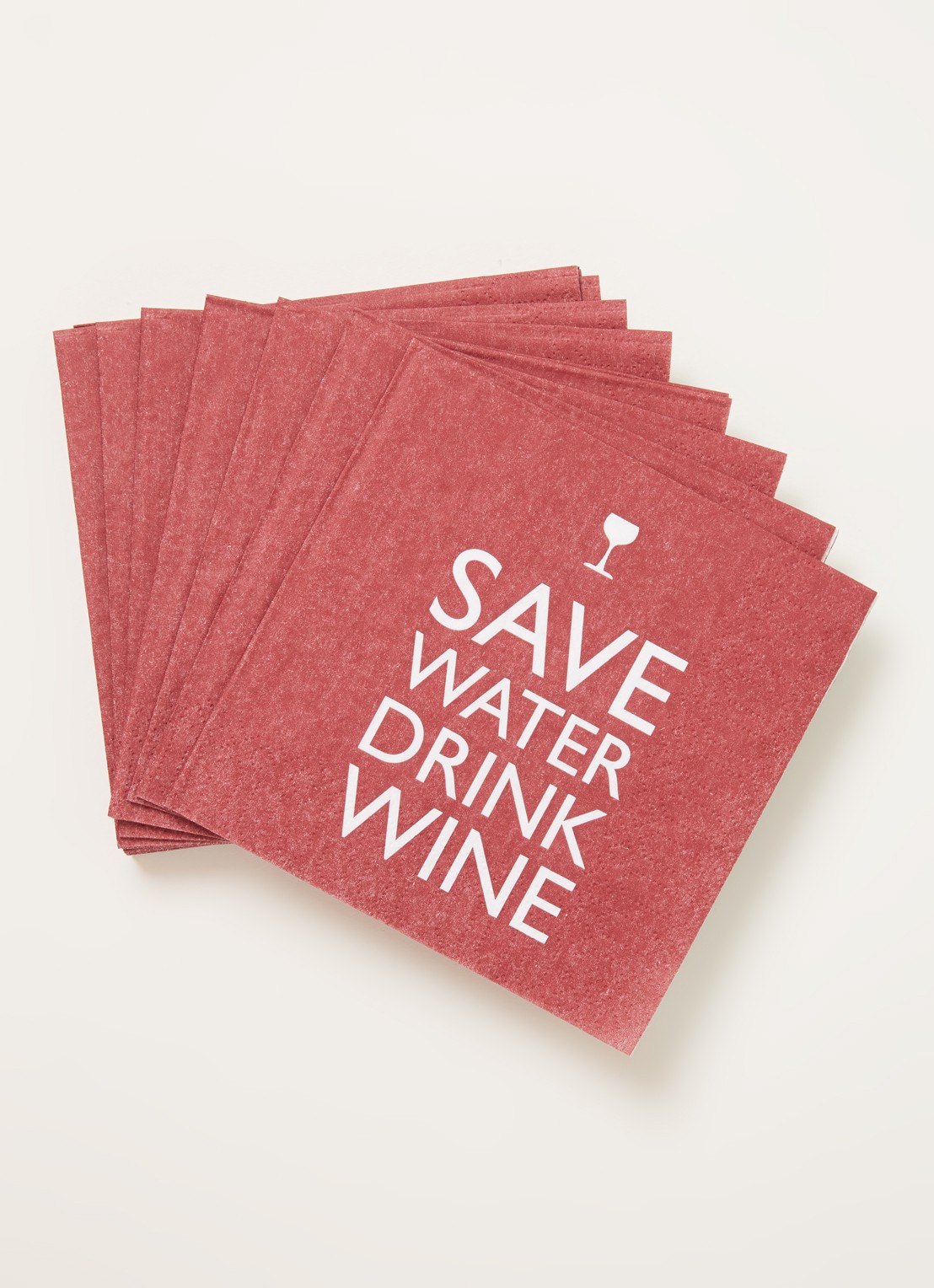 ppd Save Water Drink Wine servetten 25 x 25 cm - detail 3 steenrood