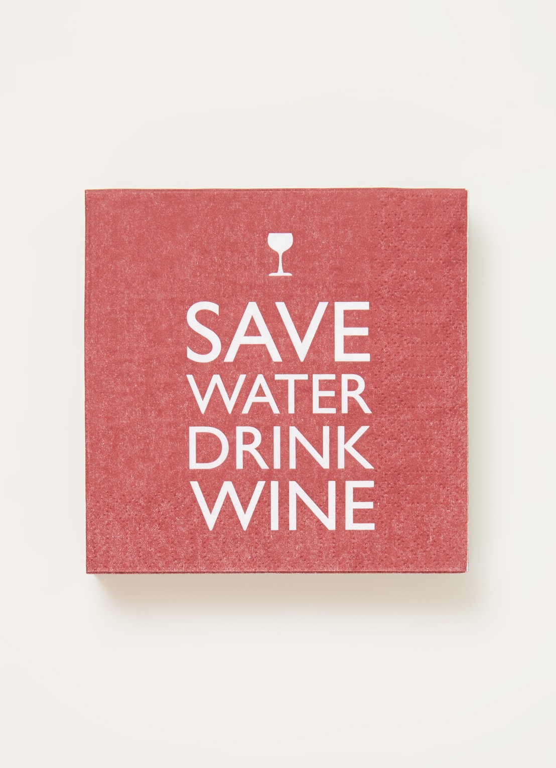 ppd Save Water Drink Wine servetten 25 x 25 cm - voorkant 2 steenrood