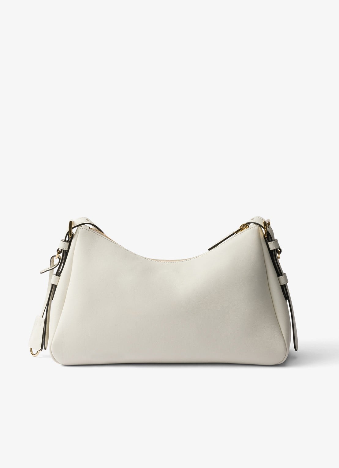 Prada Aimée Medium schoudertas van leer - achterkant 7 gebroken wit