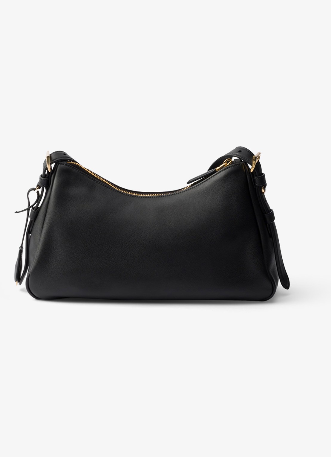 Prada Aimée Medium schoudertas van leer - achterkant 4 zwart