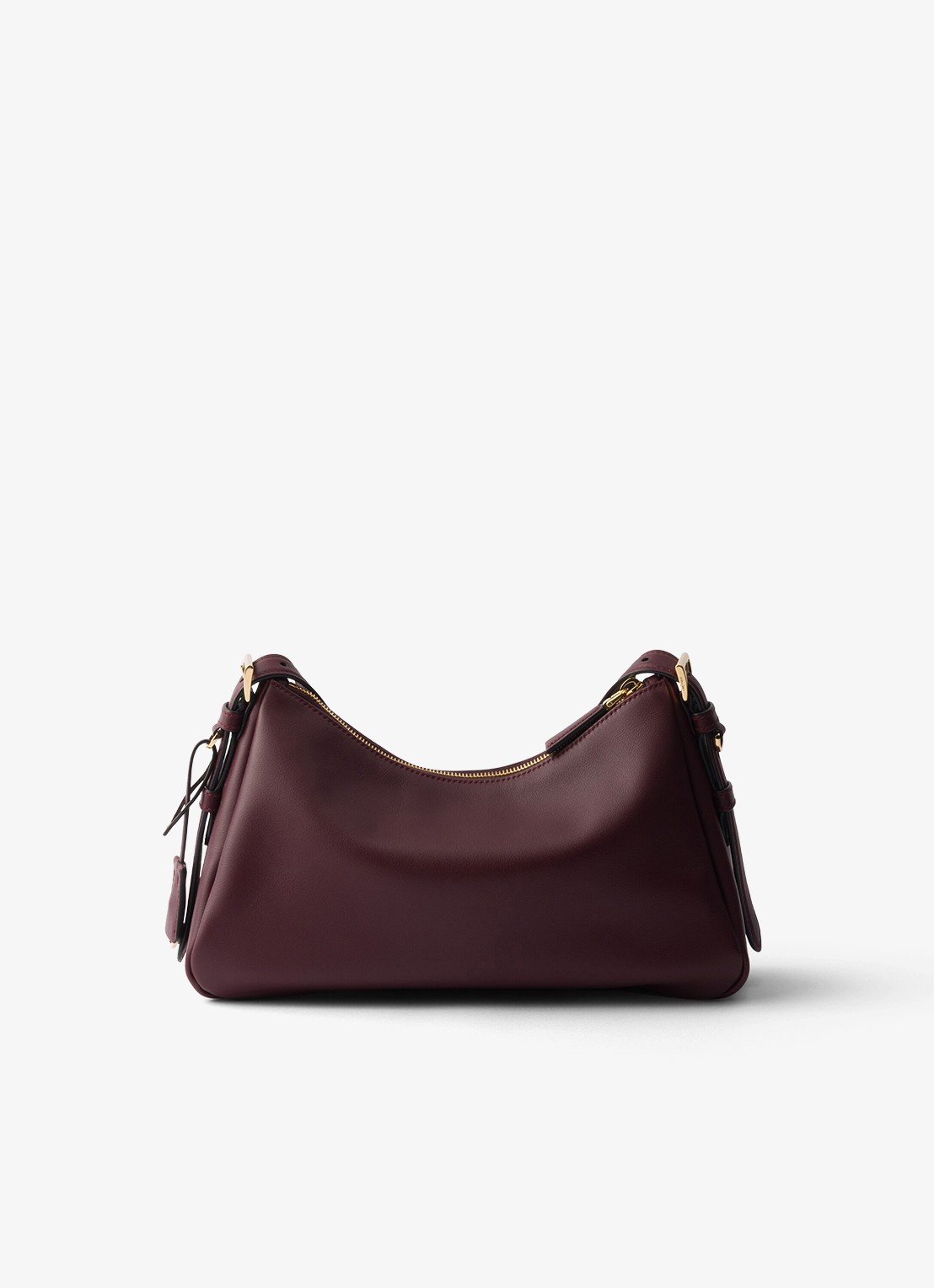 Prada Aimée Medium schoudertas van leer - achterkant 3 bordeauxrood