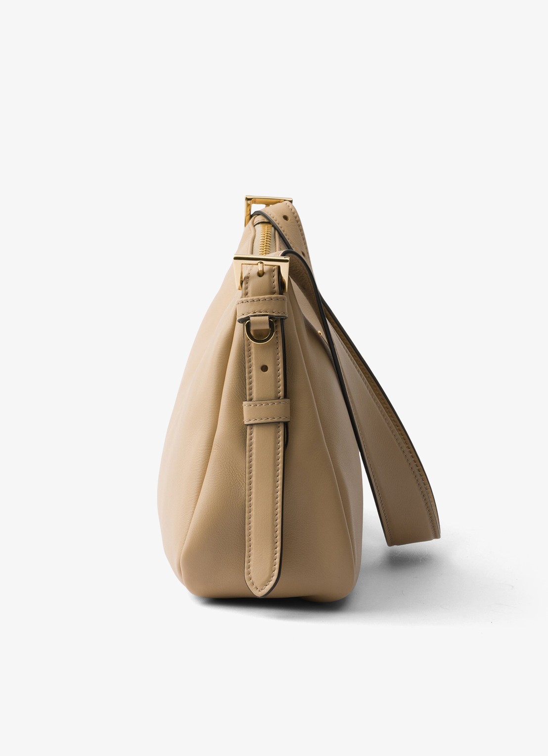 Prada Aimée Medium schoudertas van leer - detail 2 beige