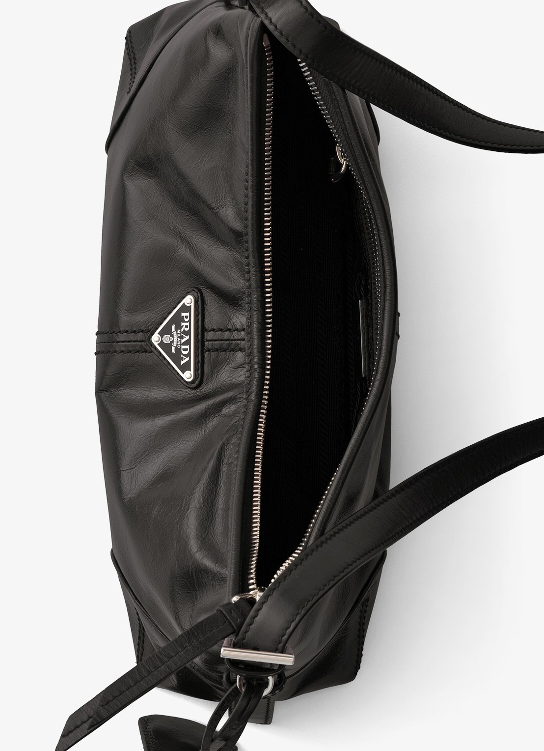 Prada Aimèe Medium schoudertas van leer - detail 2 zwart