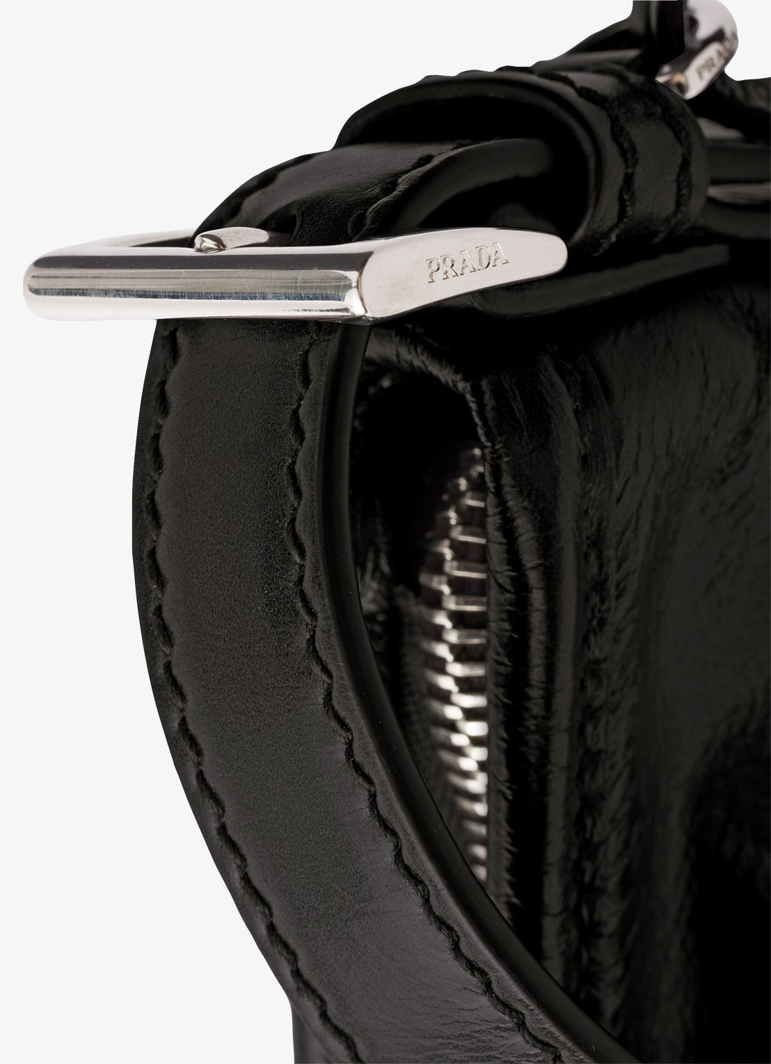 Prada Aimèe Medium schoudertas van leer - detail 3 zwart