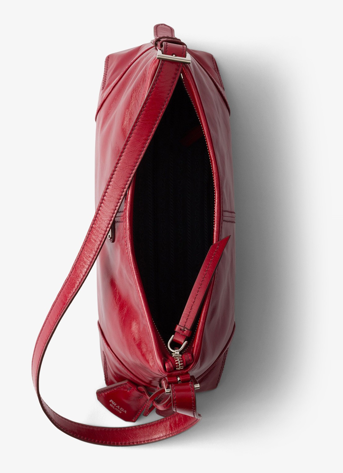 Prada Aimèe Medium schoudertas van leer - detail 3 rood