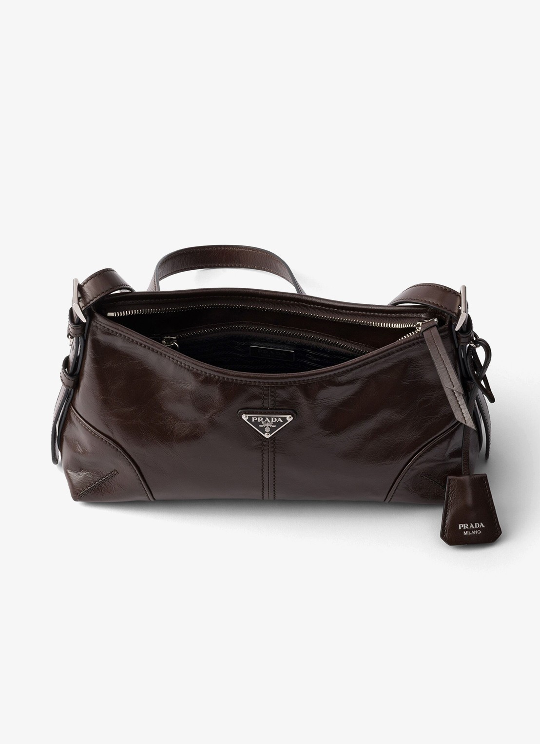 Prada Aimèe Medium schoudertas van leer - detail 4 bruin